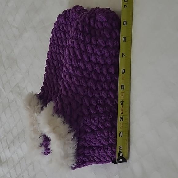 🎁 Handmade Chunky Knit Crocheted Slippers Sz 8.5 - 9 - Picture 2 of 5